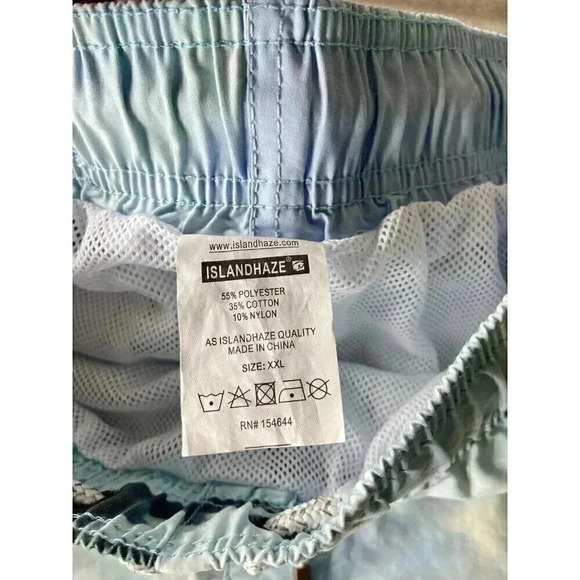 Island Haze Mens Board Shorts Blue Bathing Suit Beach Ocean XXL Youth - Picture 9 of 12